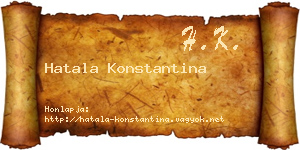 Hatala Konstantina névjegykártya